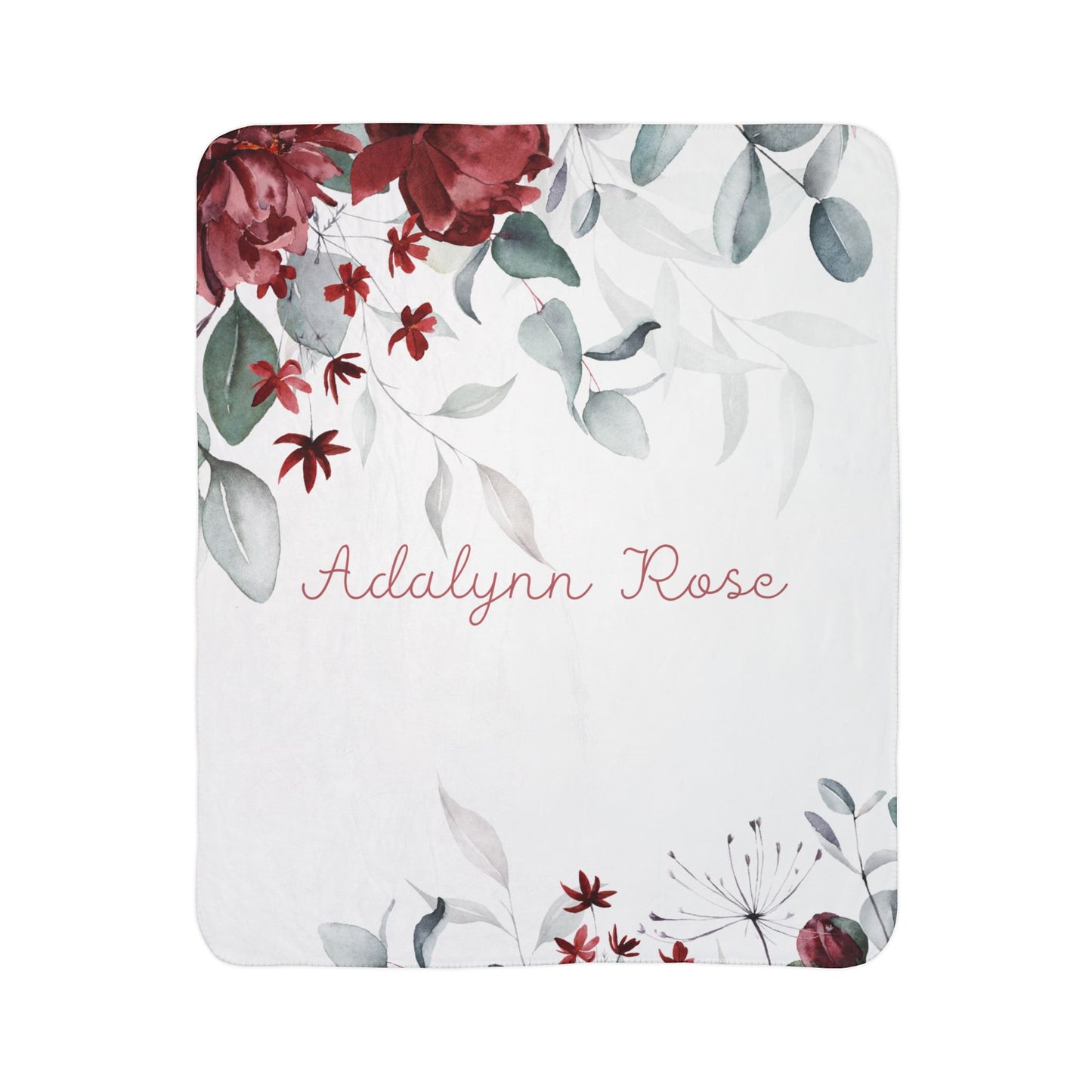 Burgundy Blossom - Personalize A Blanket To Compliment Your Wallpaper