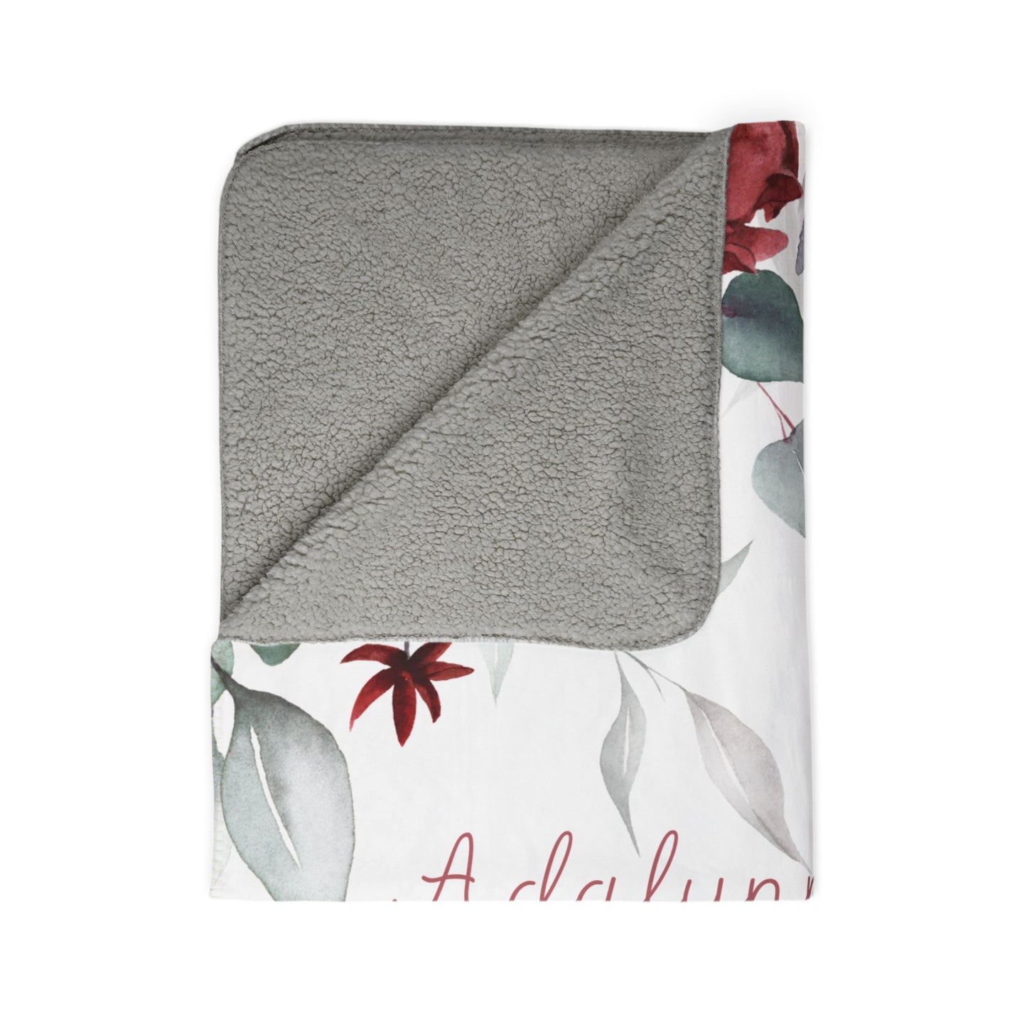 Burgundy Blossom - Personalize A Blanket To Compliment Your Wallpaper