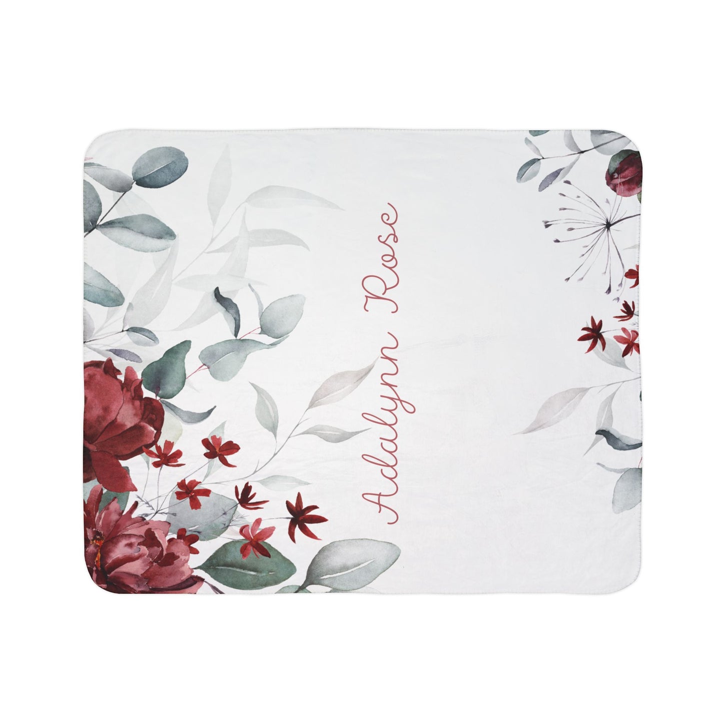 Burgundy Blossom - Personalize A Blanket To Compliment Your Wallpaper