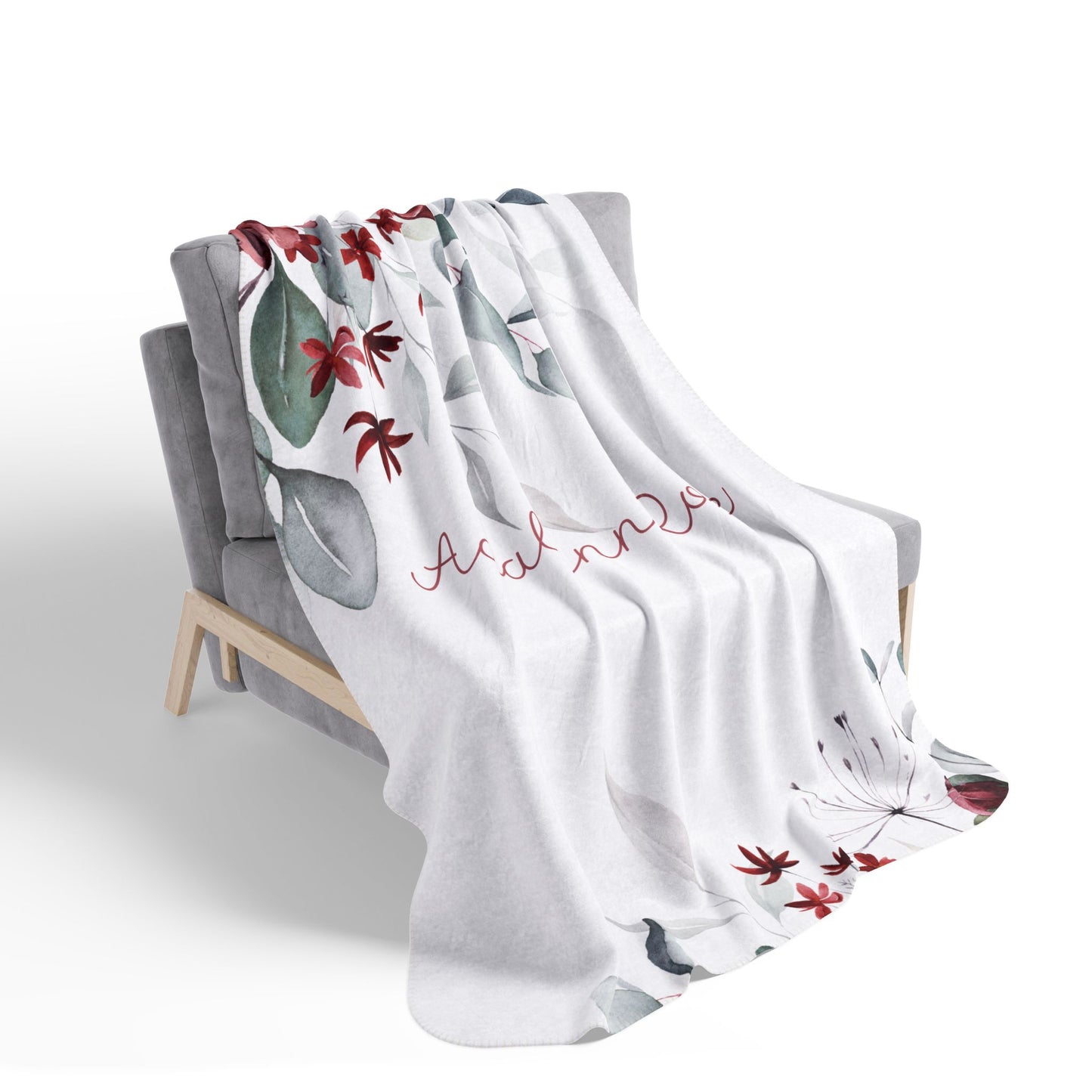 Burgundy Blossom - Personalize A Blanket To Compliment Your Wallpaper