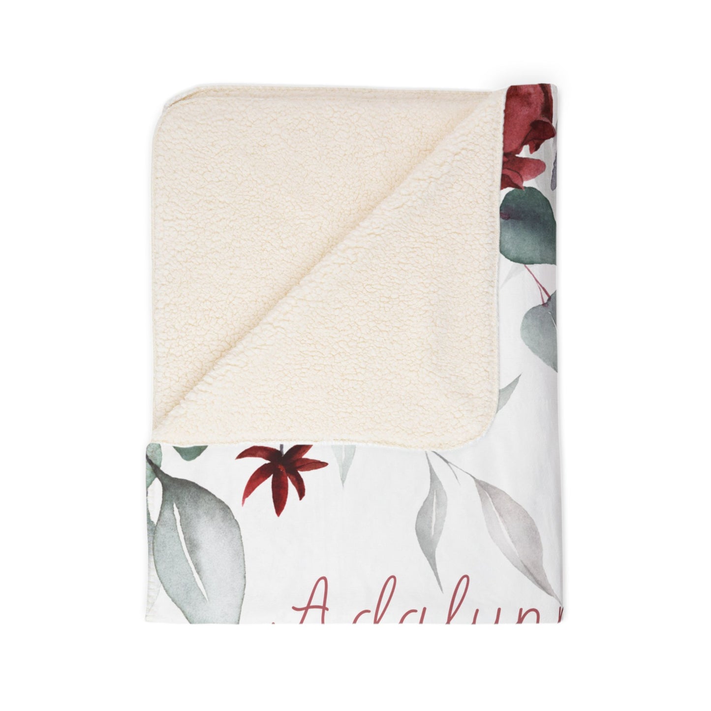 Burgundy Blossom - Personalize A Blanket To Compliment Your Wallpaper