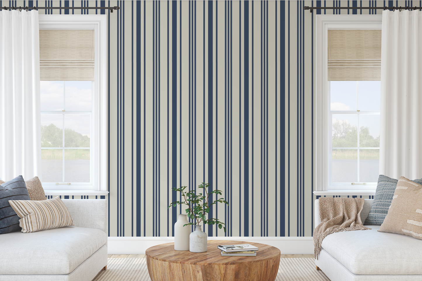 Lake House Blue Stripes