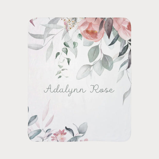 Rosey Meadows - Personalize A Blanket To Compliment Your Wallpaper